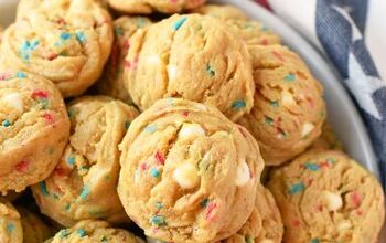 Red, White, and Blue Sprinkle Pudding Cookies