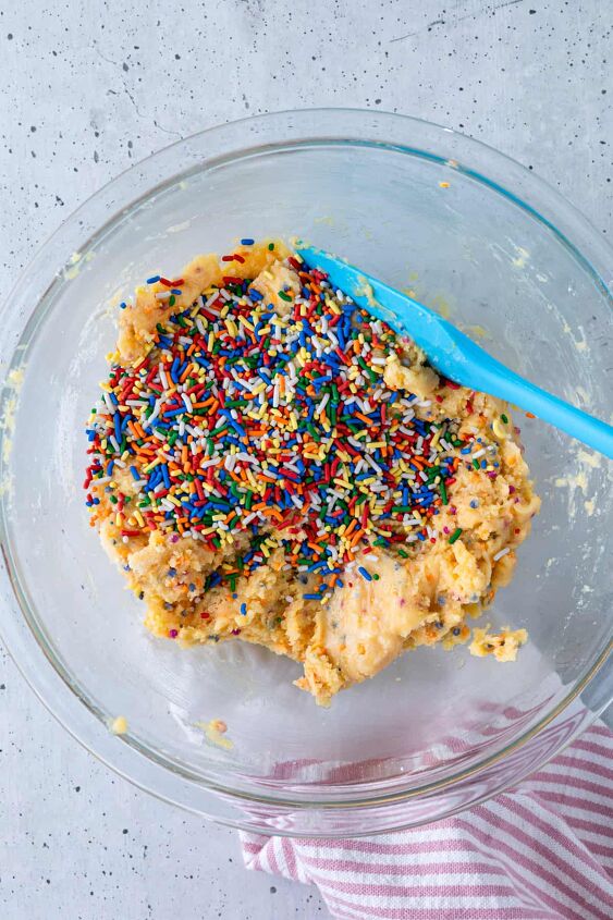 easy funfetti cake mix cookies, Add the sprinkles