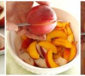 peach almond tart with vanilla bean, Slicing peaches