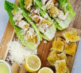 chicken caesar salad boats with homemade croutons, Chicken Caesar Salad Boats With Homemade Croutons