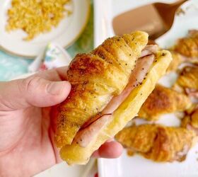 hot ham and cheese croissants