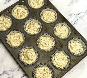 lemon poppy seed muffins, lemon poppy seed muffins in pan