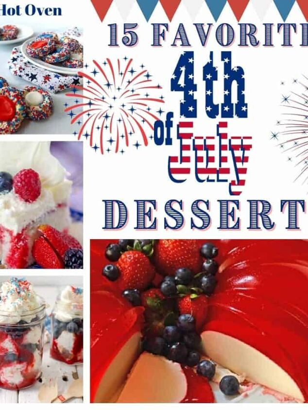 easy no bake strawberry shortcakes, Jello cake cookies and trifle for July 4th desserts