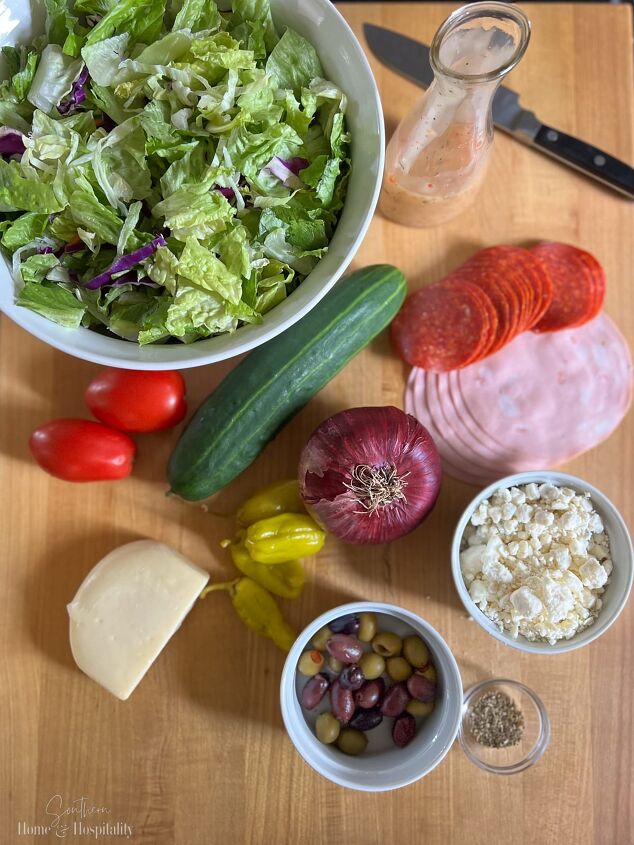 buca di beppo mixed green salad dressing recipe Chopped Antipasto Salad Recipe (Buca Di Beppo Copycat)