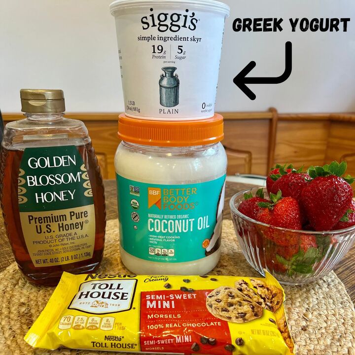 easy frozen yogurt chocolate strawberry bites, Only 5 simple ingredients needed