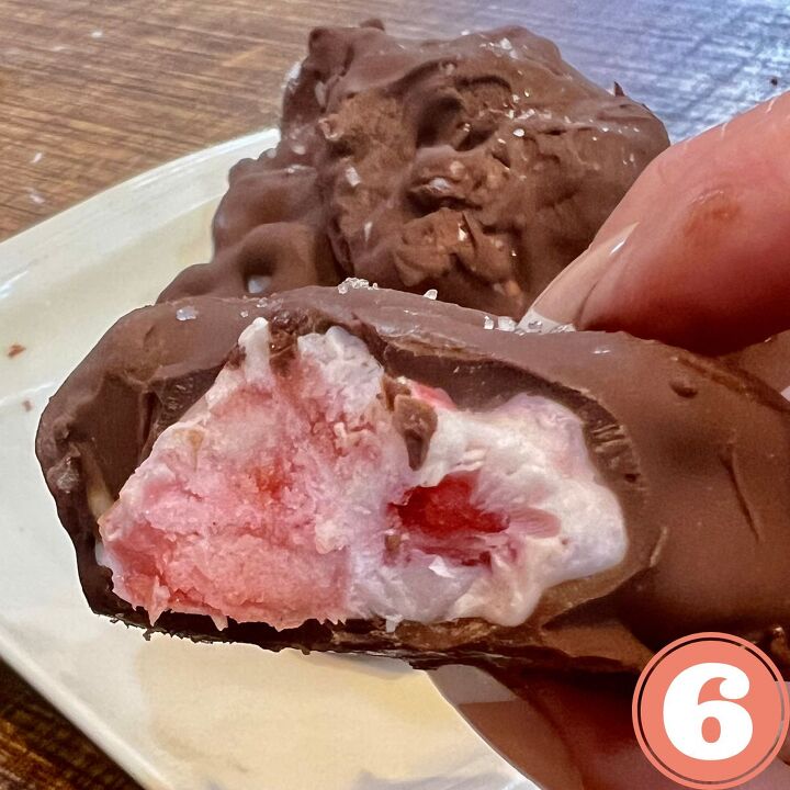 easy frozen yogurt chocolate strawberry bites, Have a Bite