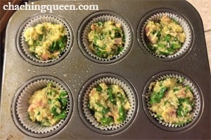 ham cheese and spinach breakfast quinoa cups recipe, breakfast quinoa cups muffin pan recipe