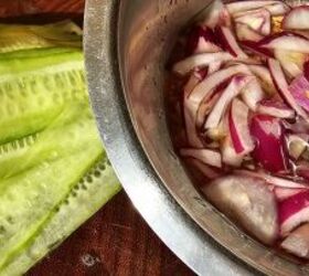 how to make quick pickled cucumber ribbons with onions