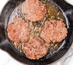 easy to make cast iron skillet burgers, Flip and cook again