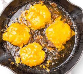 easy to make cast iron skillet burgers, Nice and melty cheese