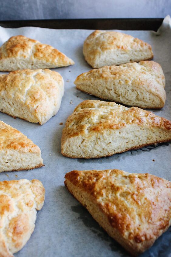 honey scones, honey scones on a baking sheet after baking in the oven
