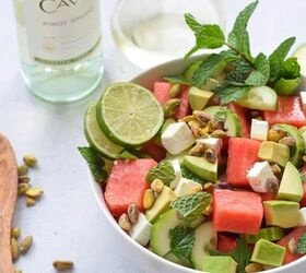 watermelon and cucumber salad, Watermelon and Cucumber Salad with avocado mint and lime