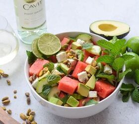 watermelon and cucumber salad, Watermelon Cucumber and feta Salad recipe with wine