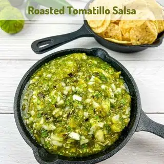 cold corn dip, Roasted Tomatillo Salsa