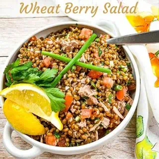 broccoli salad with bacon almonds and orange, Wheat Berry Salad