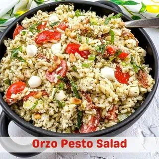 broccoli salad with bacon almonds and orange, Orzo Pesto Salad