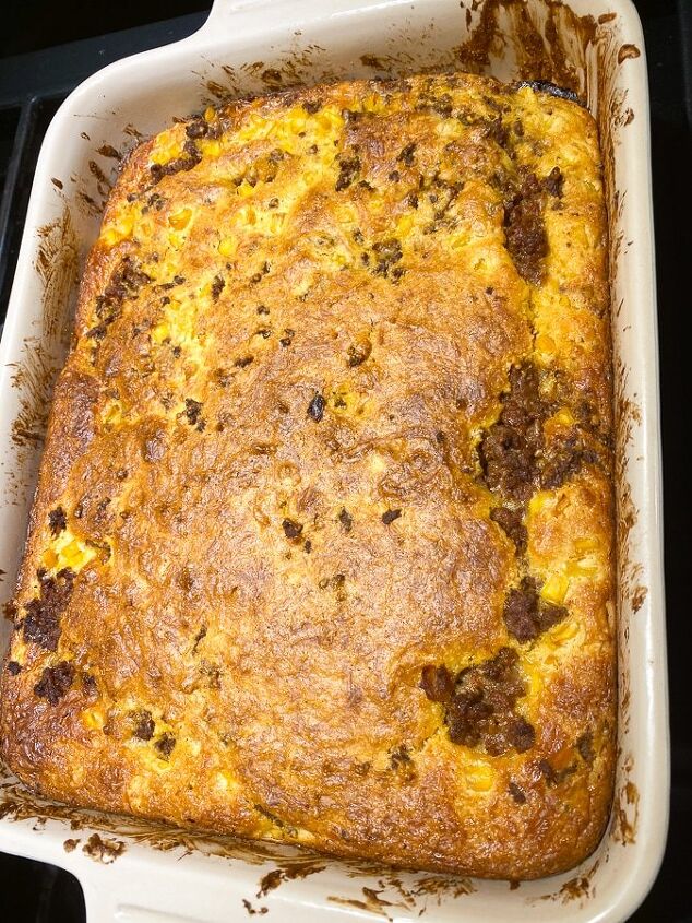 texas tamale pie, bubbly and golden brown Texas Tamale Pie