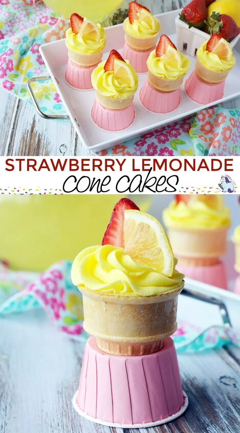 strawberry lemonade cupcakes in a cone recipe, Strawberry Lemonade Cupcakes in a Cone Recipe