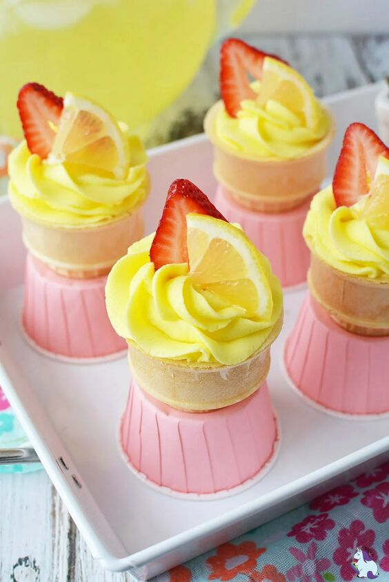 strawberry lemonade cupcakes in a cone recipe, Strawberry Lemonade Conecakes