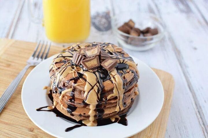 chocolate peanut butter pancakes, Bisquick chocolate and peanut butter pancakes