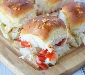 Pesto chicken sliders are perfect to serve up for parties, after school, or anytime you want simple finger food