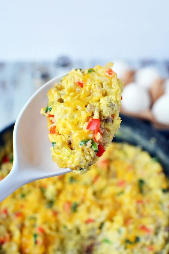 tasty and filling breakfast scramble recipe, Breakfast Scramble with eggs and veggies Recipe
