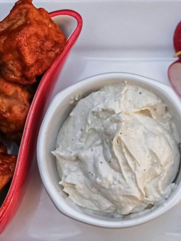 easy quick and delicious vegan tuna mayo salad tastes better than, Buffalo Wings with Dip