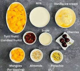 mango mastani recipe indian mango milkshake, mango mastani ingredients