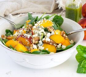 Spinach and Nectarine Salad With Basil Dressing