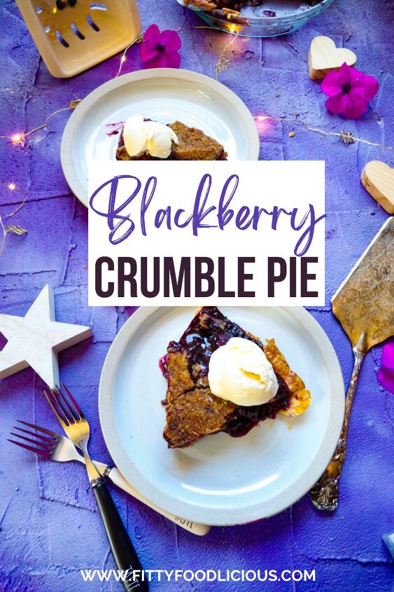 blackberry crumble pie, Pinterest image for Blackberry Crumble Pie