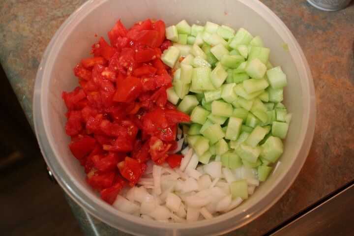fresh cucumber tomato and onion summer salad