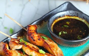 Chinese-Inspired Chicken on a Stick Recipe {Garlic Sesame Sauce}
