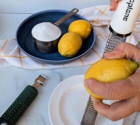 how to make lemon sugar to flavor desserts and drinks, Zesting with a Microplane