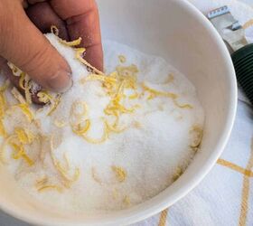 how to make lemon sugar to flavor desserts and drinks, Rub the zest into the sugar