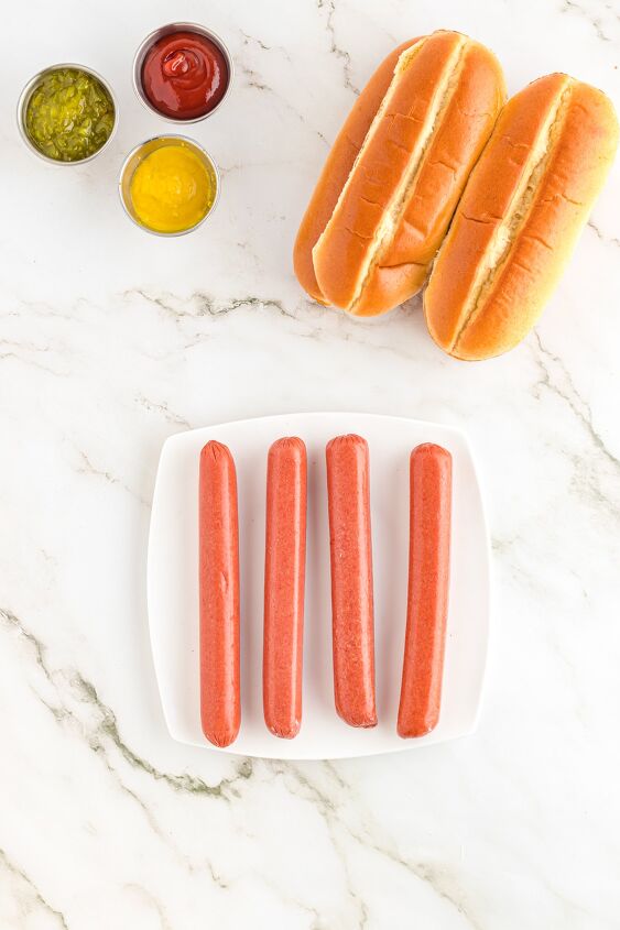 air fryer hot dogs, Ingredients for air fried hot dogs
