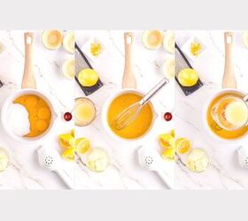 easy mini lemon tarts, Preparing lemon curd in saucepan