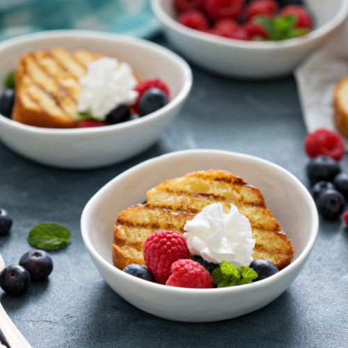 do you hate cauliflower, Dessert bowl with grilled pound cake fresh fruit and Whipped Cream