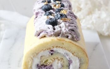 Chiffon Roll Cake With Blueberry Cream
