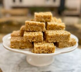 it s so easy how to make quick and luxurious salted caramel rice kris, plated salted caramel rice krispies squares