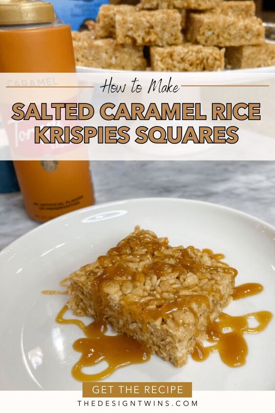 it s so easy how to make quick and luxurious salted caramel rice kris, Salted Caramel Rice Krispies with caramel sauce