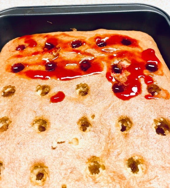 gluten free raspberry poke cake