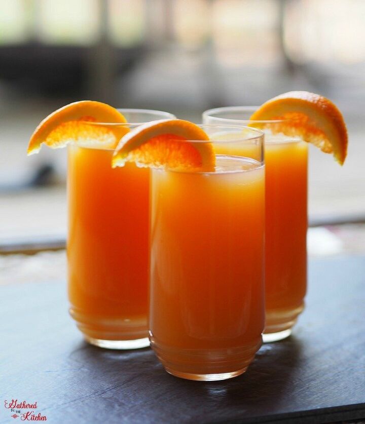 delicious and easy sparkling canned juice mocktail recipes, Sunrise Mimosa celebrate mom with these gorgeous and delicious brunch time mimosas
