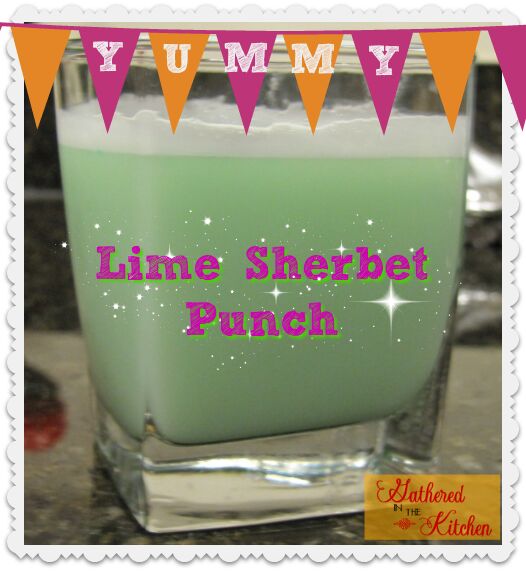 delicious and easy sparkling canned juice mocktail recipes, lime sherbet punch