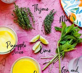 gin and pineapple juice, Fresh ingredients straight from the garden
