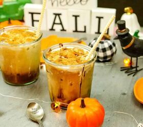 gin and pineapple juice, featured image pumpkin iced coffee
