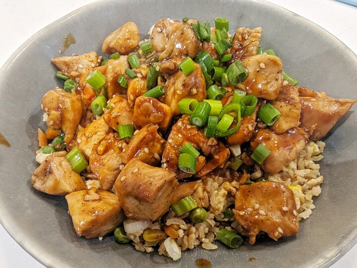 clean eating honey sesame chicken and fried rice