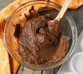 2 ingredient chocolate pumpkin muffins, Fluffy chocolate muffin batter
