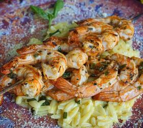 Greek Grilled Shrimp With Basil Orange Orzo Foodtalk