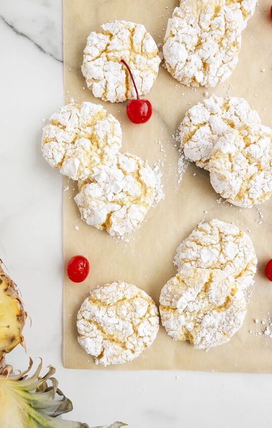 need a vacation try these pineapple cake mix cookies now, pretty pineapple cookies made with cool whip and pineapple cake mix
