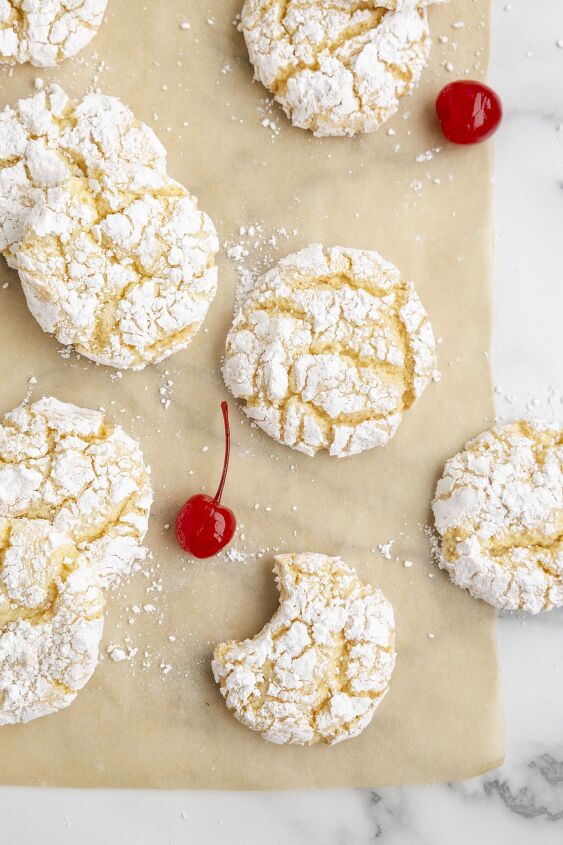 need a vacation try these pineapple cake mix cookies now, overhead view of pineapple crinkle cookies